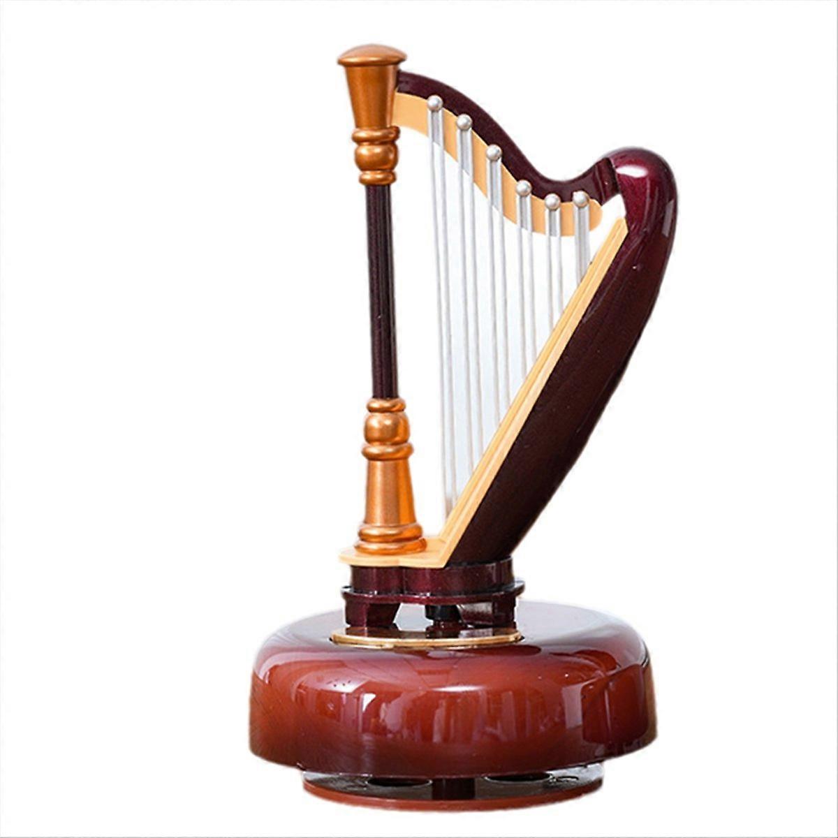 Literary and Classical Style Rotating Music Box Ornaments,Harp