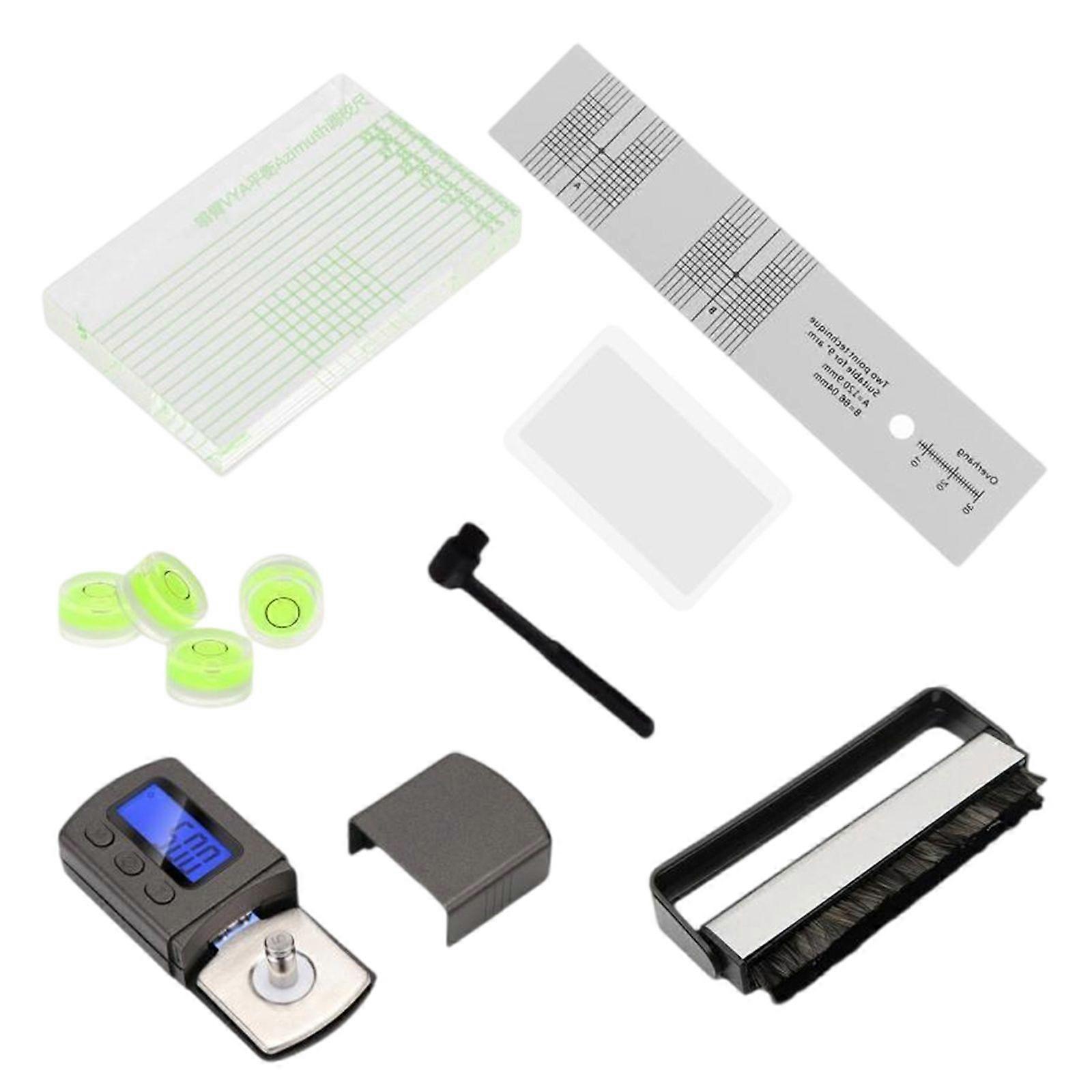 Turntable Tools Setup Kit Alignment Protractor Turntable Stylus LCD Force Scale