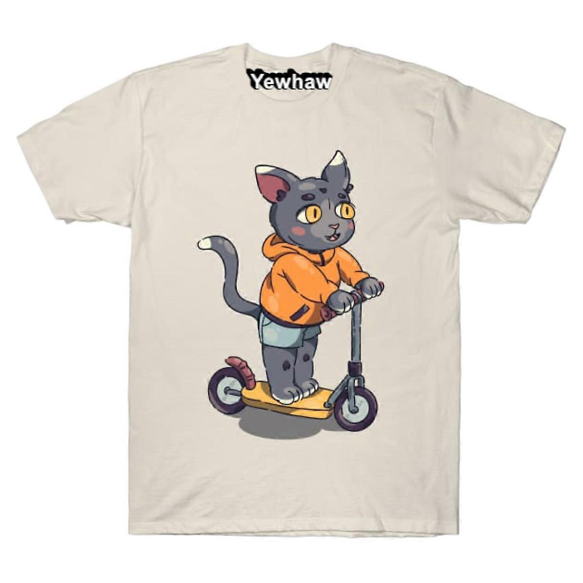 Katze auf einem Roller T-Shirt