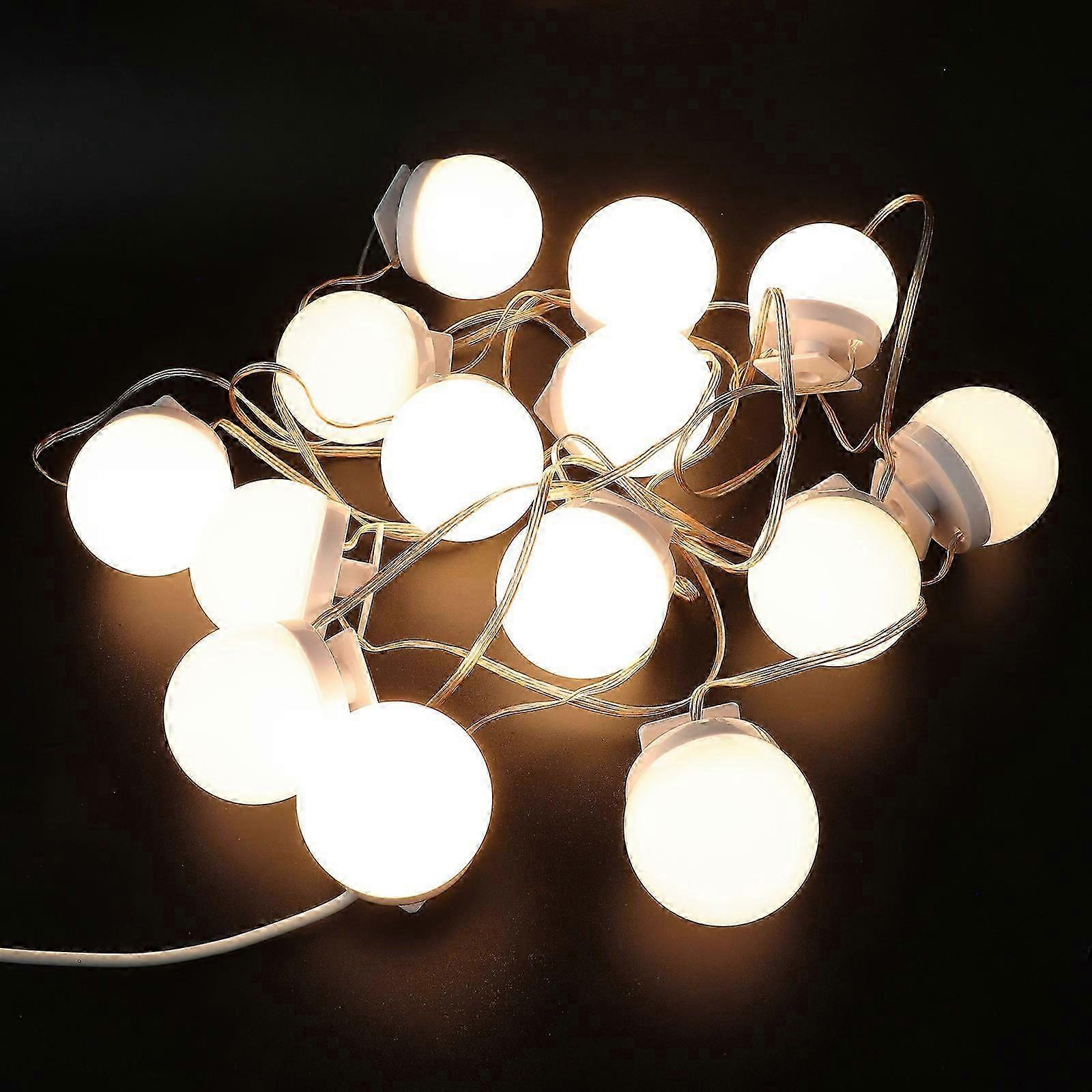 14Pcs Vanity Lighting LED Makeup Light For Bathroom Dressing Table White Plastic