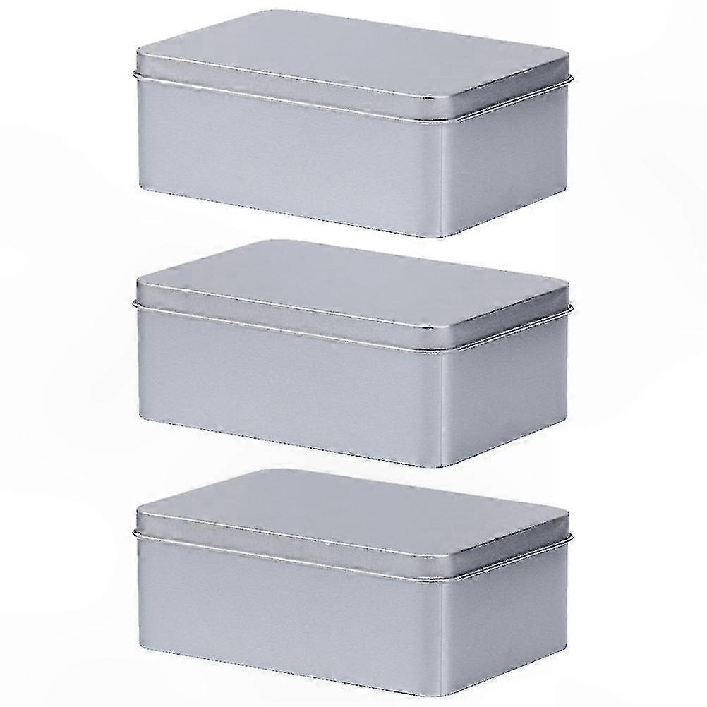 3-Piece Decorative Tin Boxes with Lids for Candy Storage and Gifting