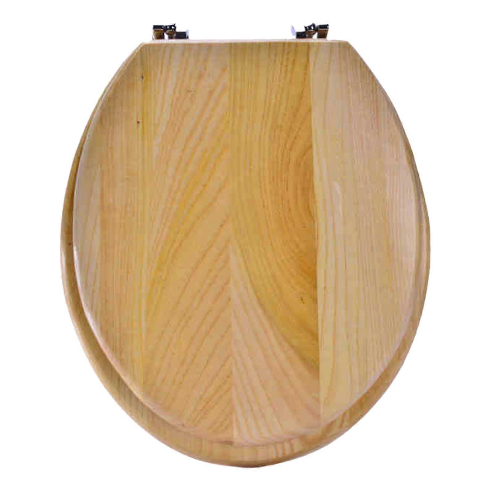 Adjustable Wooden Toilet Seat Non Slip Thickened With Hinged Connection Universal Fit For Home Rooms And Hotels