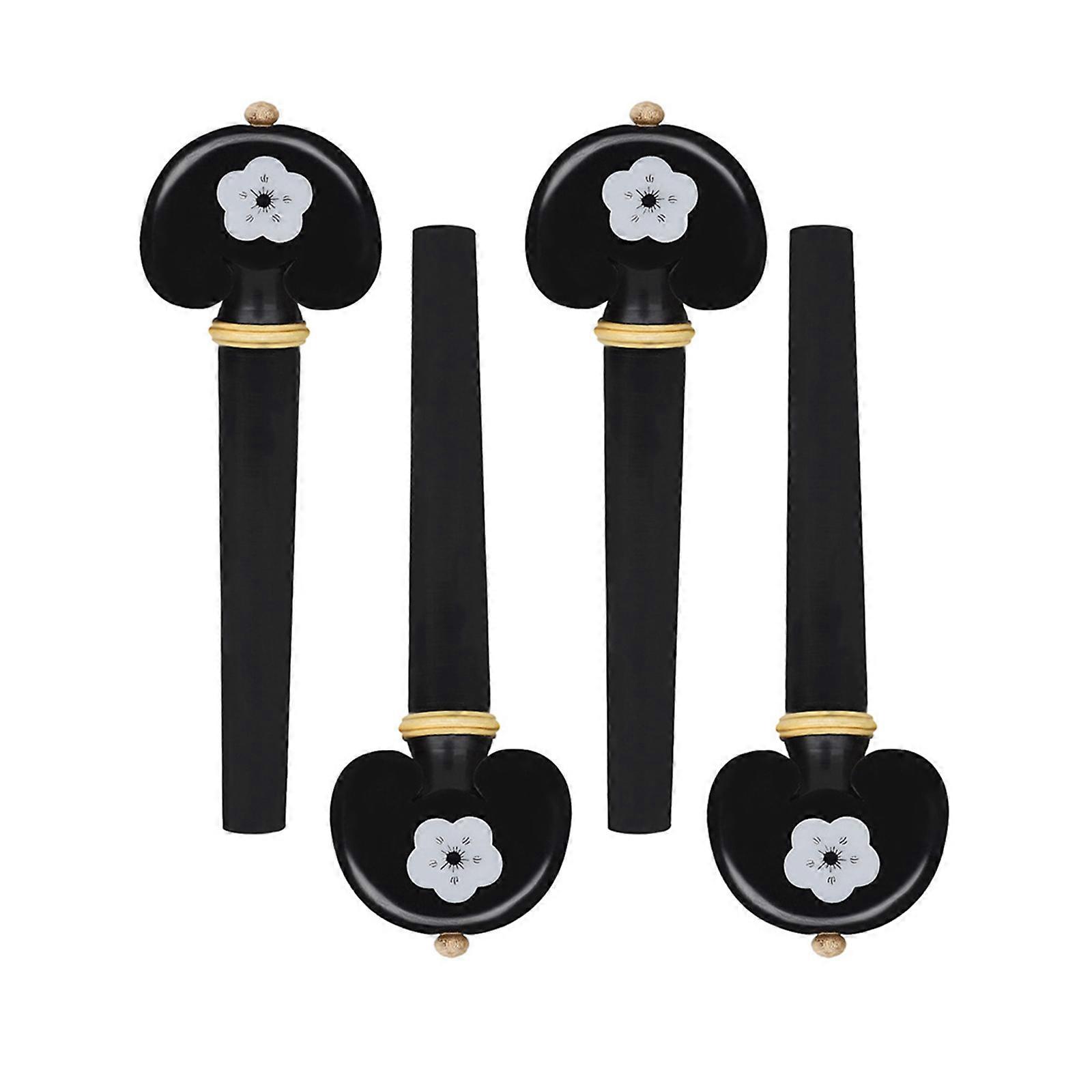 4Pcs/set Cello Peg Drop Cello Shaft Handle for Cello Ebony Cello Peg Cello Accessories Tuning Peg Wood Cello Peg Tuners Multicolor