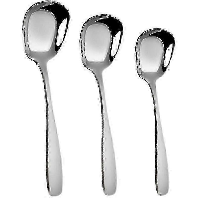 3PCS Square Head Stainless Steel Spoons,Dinner Spoons Portion Control Serving Spoons