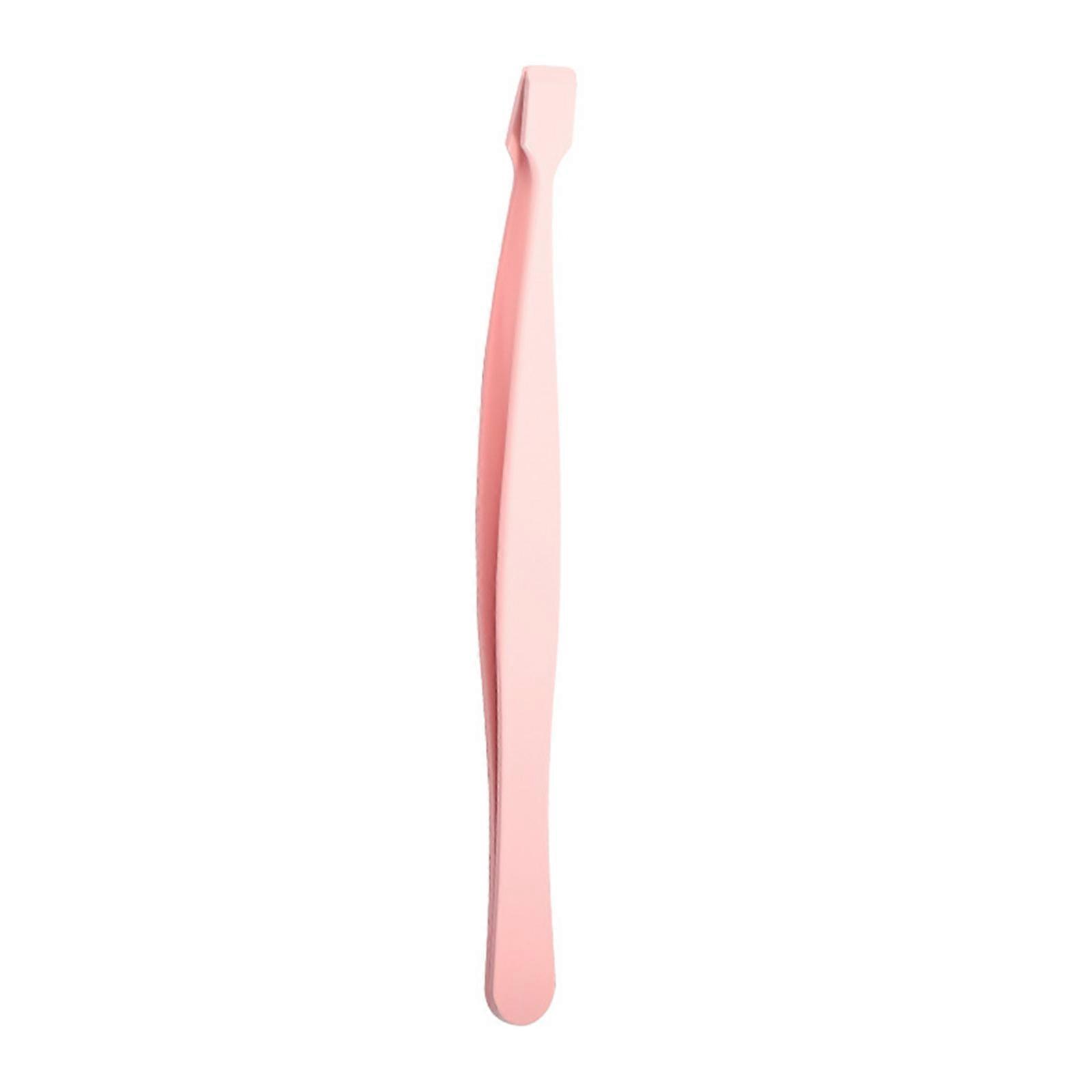 Professional Eyelash Extension Tweezers For Precise Lower Lash Grafting With Ergonomic Handle And Wide Flat Tip  Pink