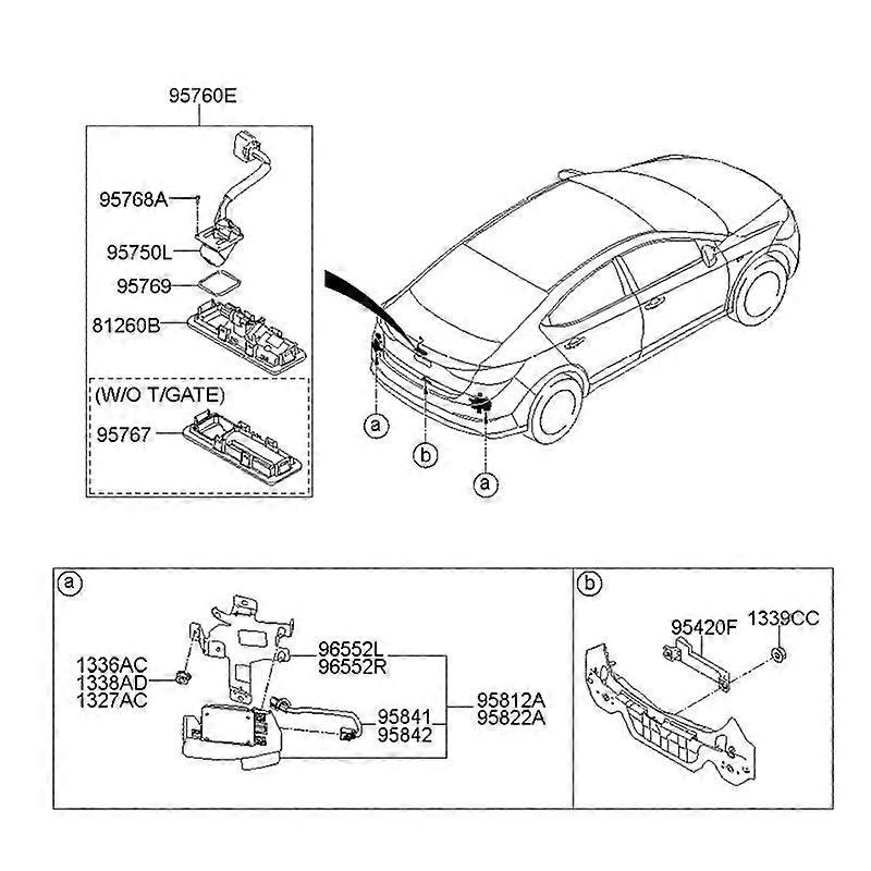 95760-F2001 Tailgate Handle Rear View Camera 95760-F2300 for Hyundai Elantra 2017+ Trunk Parking Ass