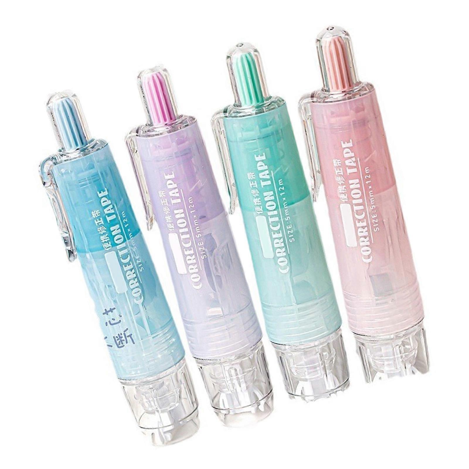 4Pcs Correction Tape Roller 6mx5mm White Out Tape Quick Drying Corrective Tape Total 24m for Writing Journaling Noting  1 set of 4