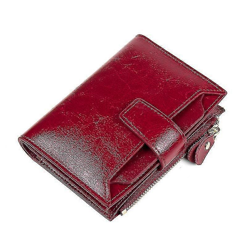 Women's Rfid Blocking Leather Small Compact Bi-fold Zipper Pocket Wallet stcyv