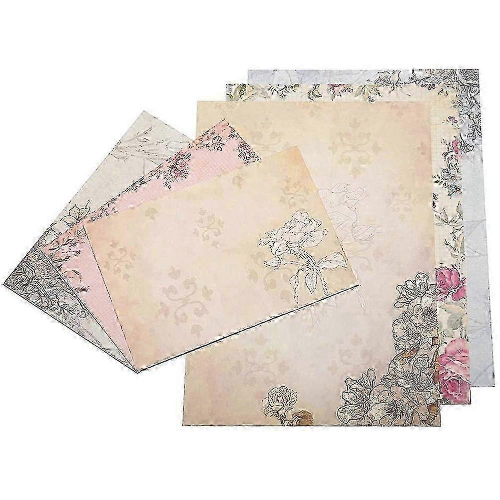 手書きの手紙のための30個のビンテージ花の筆記用紙と封筒セット