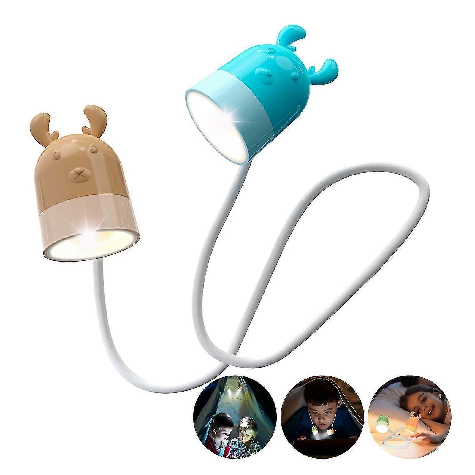 Led Neck Book Light For Reading In Bed,Flexible Arms Hands-free Wear,with Rgb Light,sos And Timer