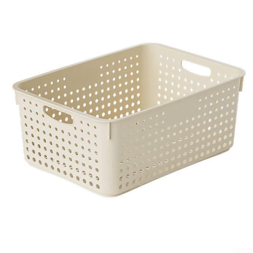 Storage Baskets Plastic Organization Boxes For Kitchen, Bathroom & Home Desktop Use, White & Yellow, XL, Multiple Sizes