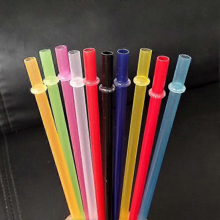 50pcs 23cm Clear Reusable Thick Plastic Replacement Drinking Straws Extra Long