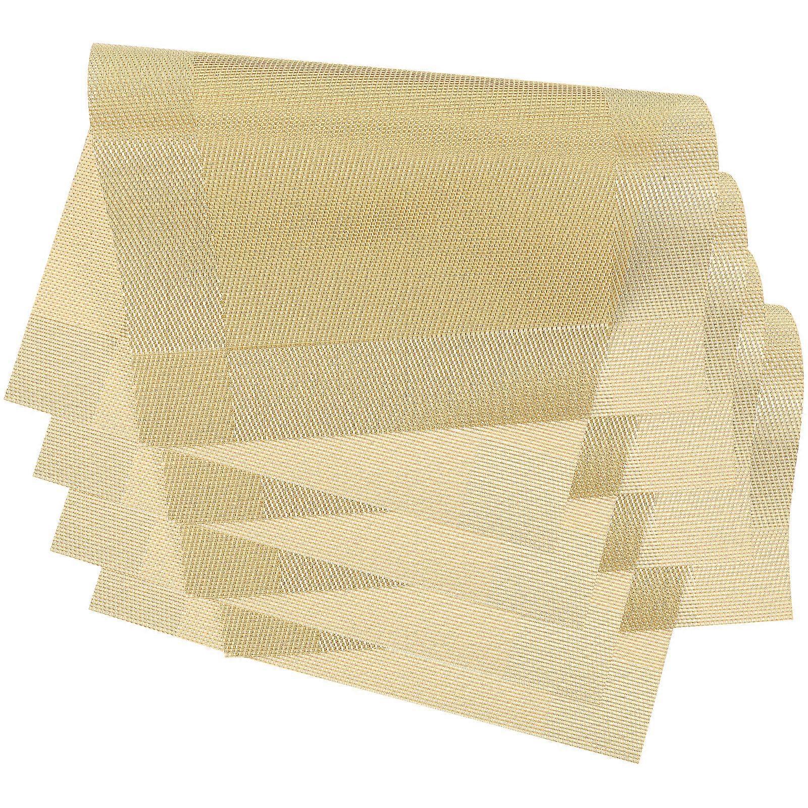 Set de table en PVC, dessous de plat isolant, lot de 4, style doré