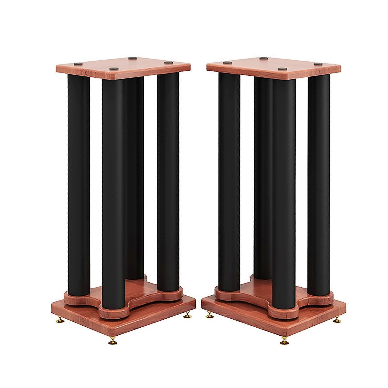 Adjustable Speaker Stands Pair for Subwoofer and Surround Sound, Double Wooden Base, Height 2070cm