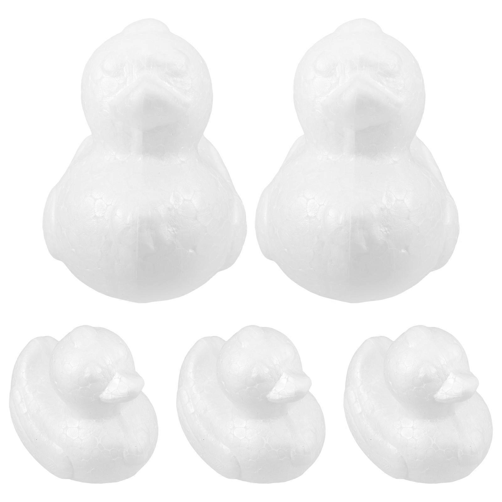 5Pcs Foam Duck Moulds for DIY White Craft Animal Models Set