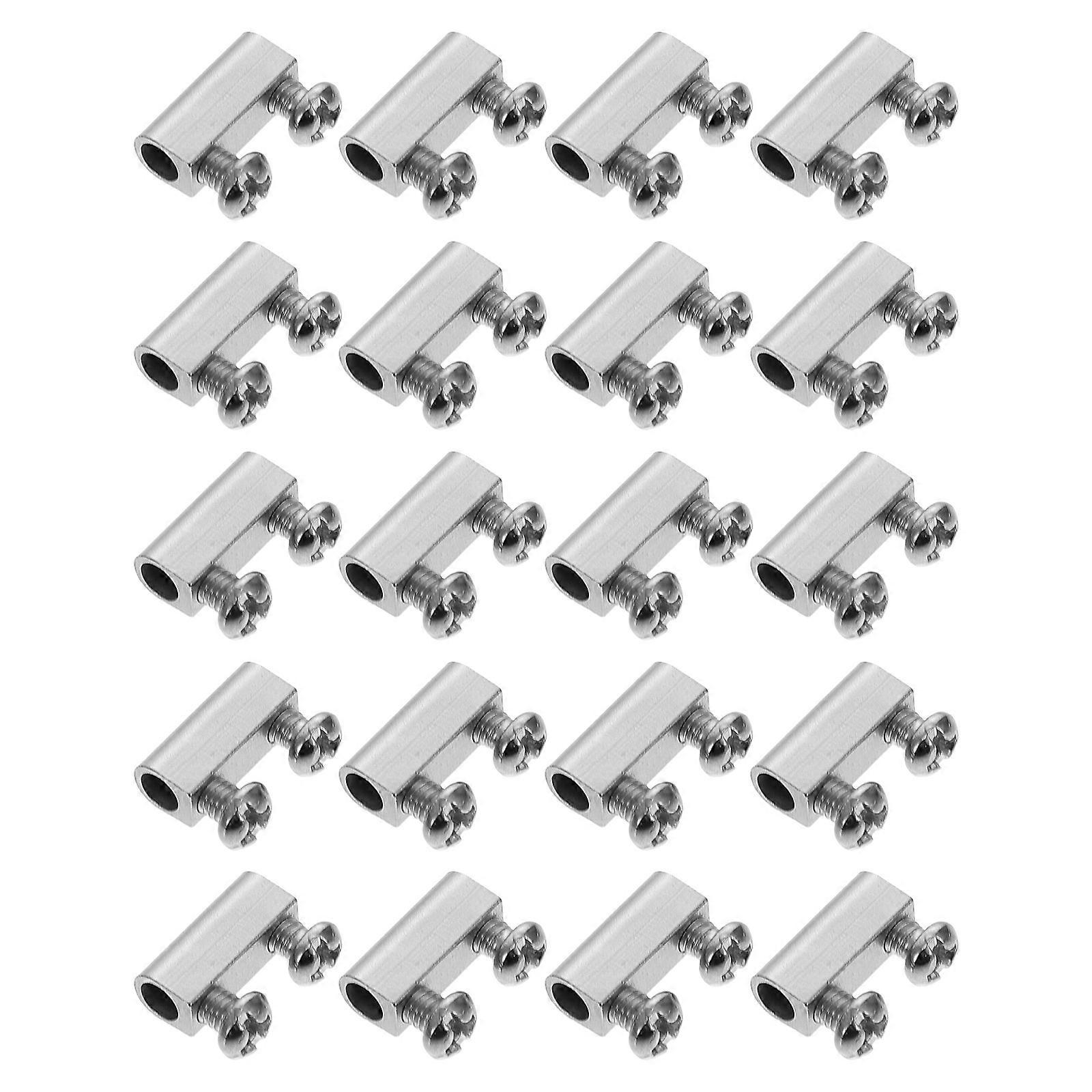 20 مجموعات سلك حبل المشابك سلك حبل مثبتات كابل مقاطع الأسلاك مع مسامير