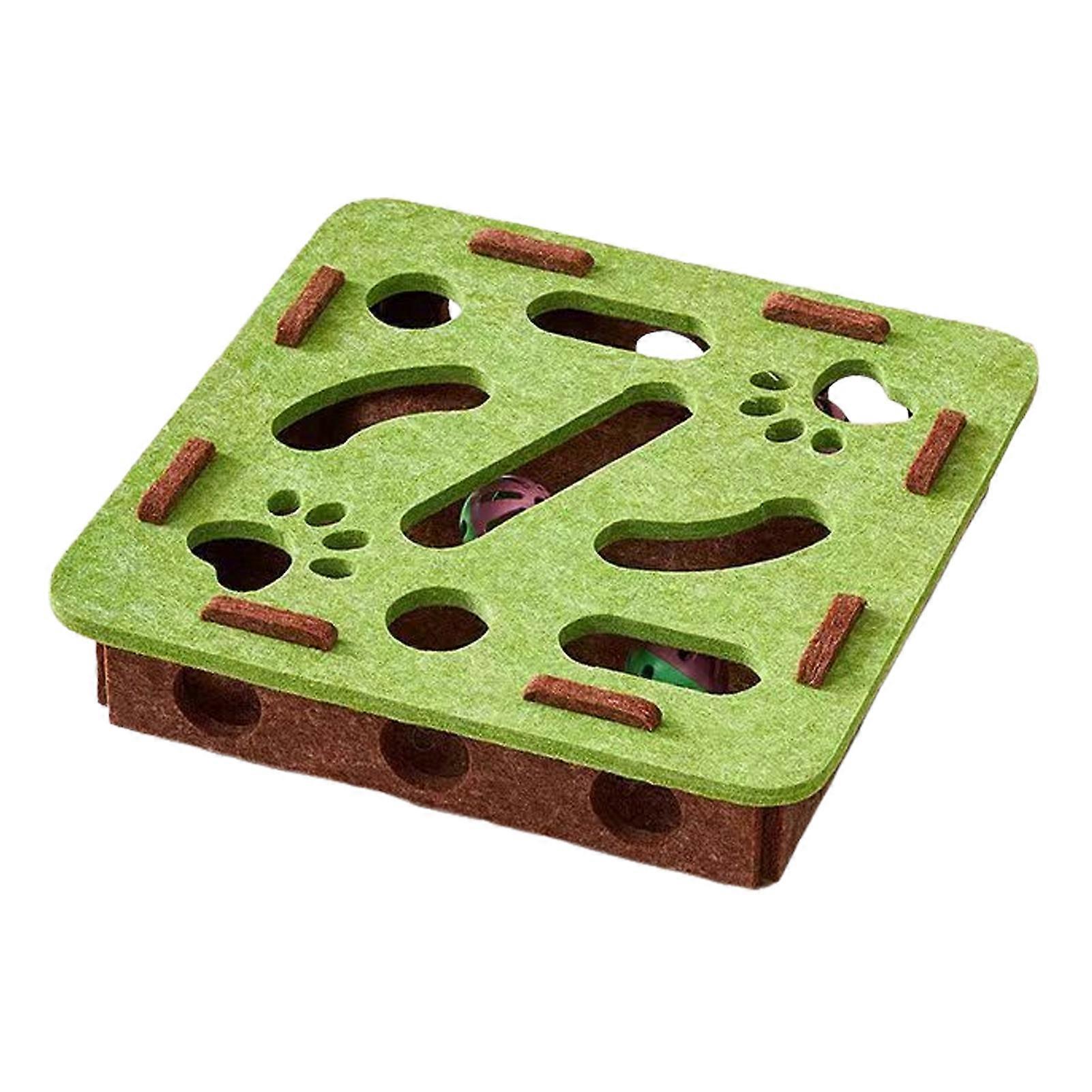 Cat Scratch Maze Toy Interactive Felt Maze Nail File Self-Play Maze Box with 3 Bell Balls for Indoor