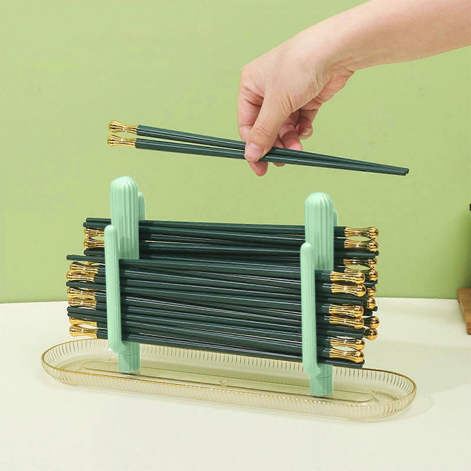 FloHua Christmas Clearance Rinseable Chopstick Organizer Cactus Storage Rack, Multi Functional, Easy Clean, Humidity Protected, Drainage Design,