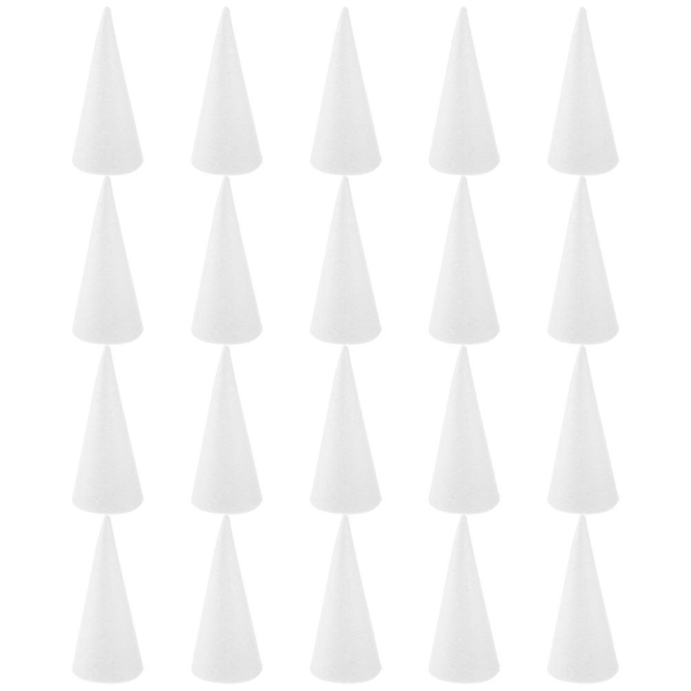 Decorative Foam Cone White Craft Cones for DIY Projects 20Pcs for Holiday Decorations