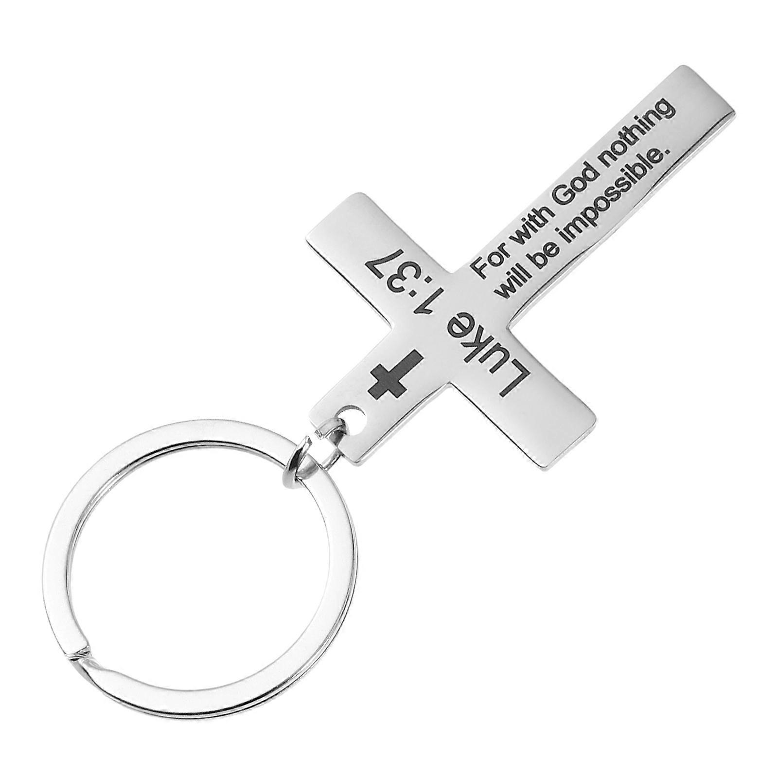 Stainless Steel Keychain Pendant For Loved Ones Daily Use Simple Design Keepsake 1Pack