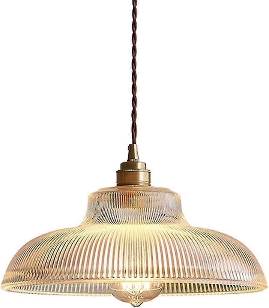 Pendant Light Glass Lampshade Ceiling Hanging Chandelier With Brass Base Suspension Lamp