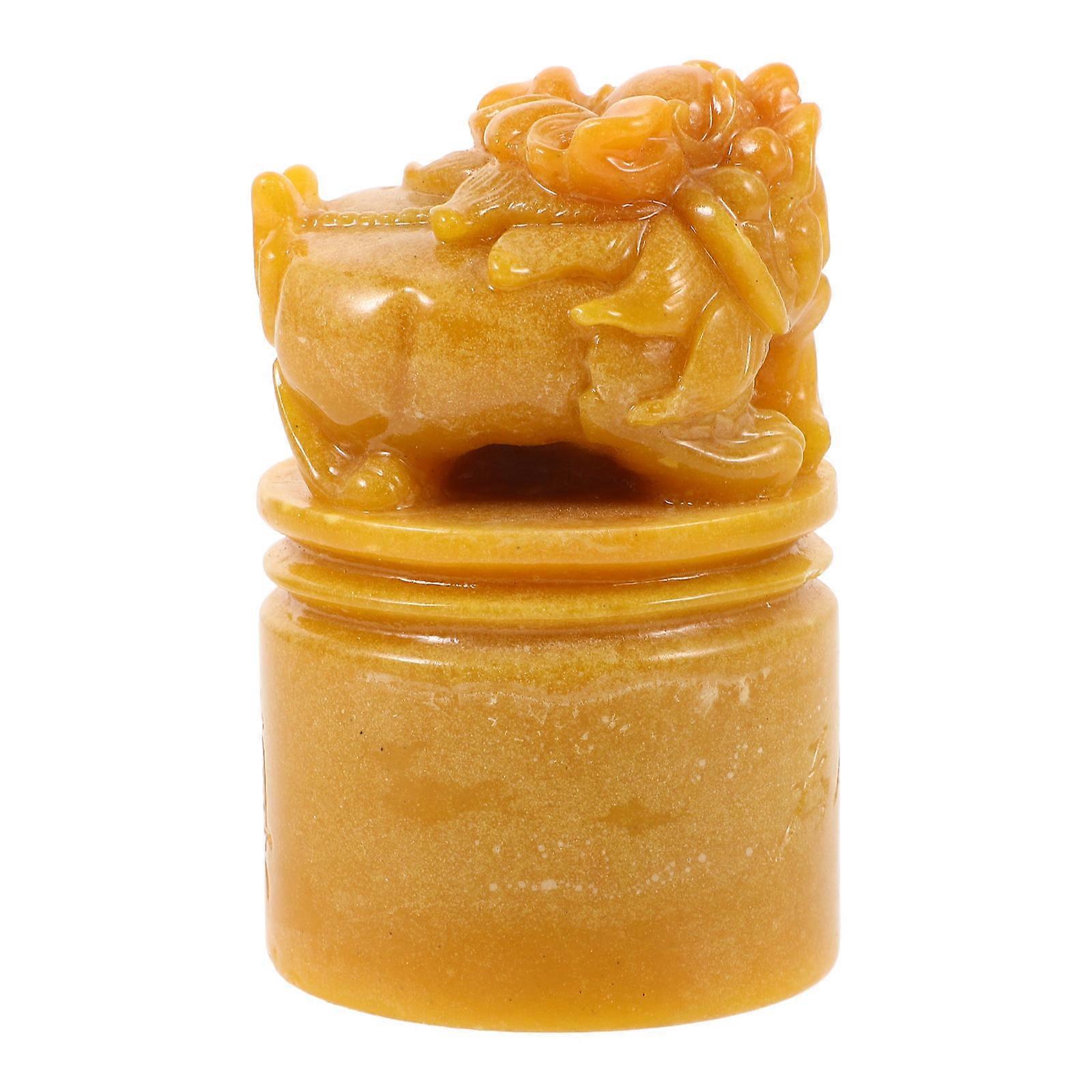 Chinese Seal Stone for DIY Use with Light Brown Stamp Material