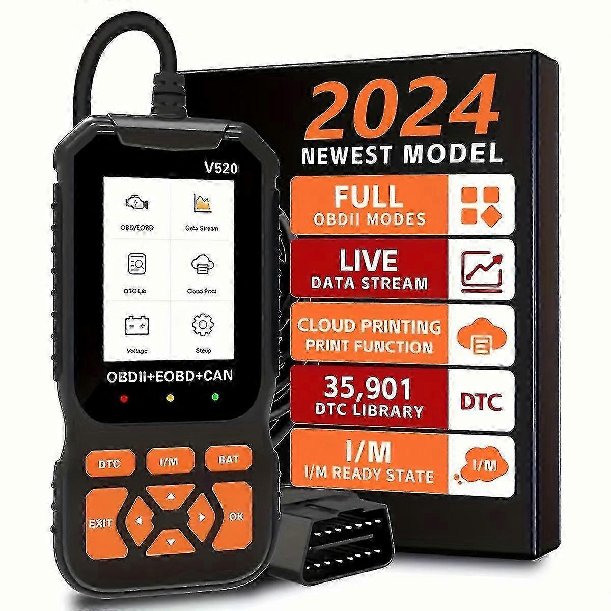 ​Professional OBD2 Scanner Diagnostic Tool - Check Engine Code Reader with Reset Function for All Cars Post-1996