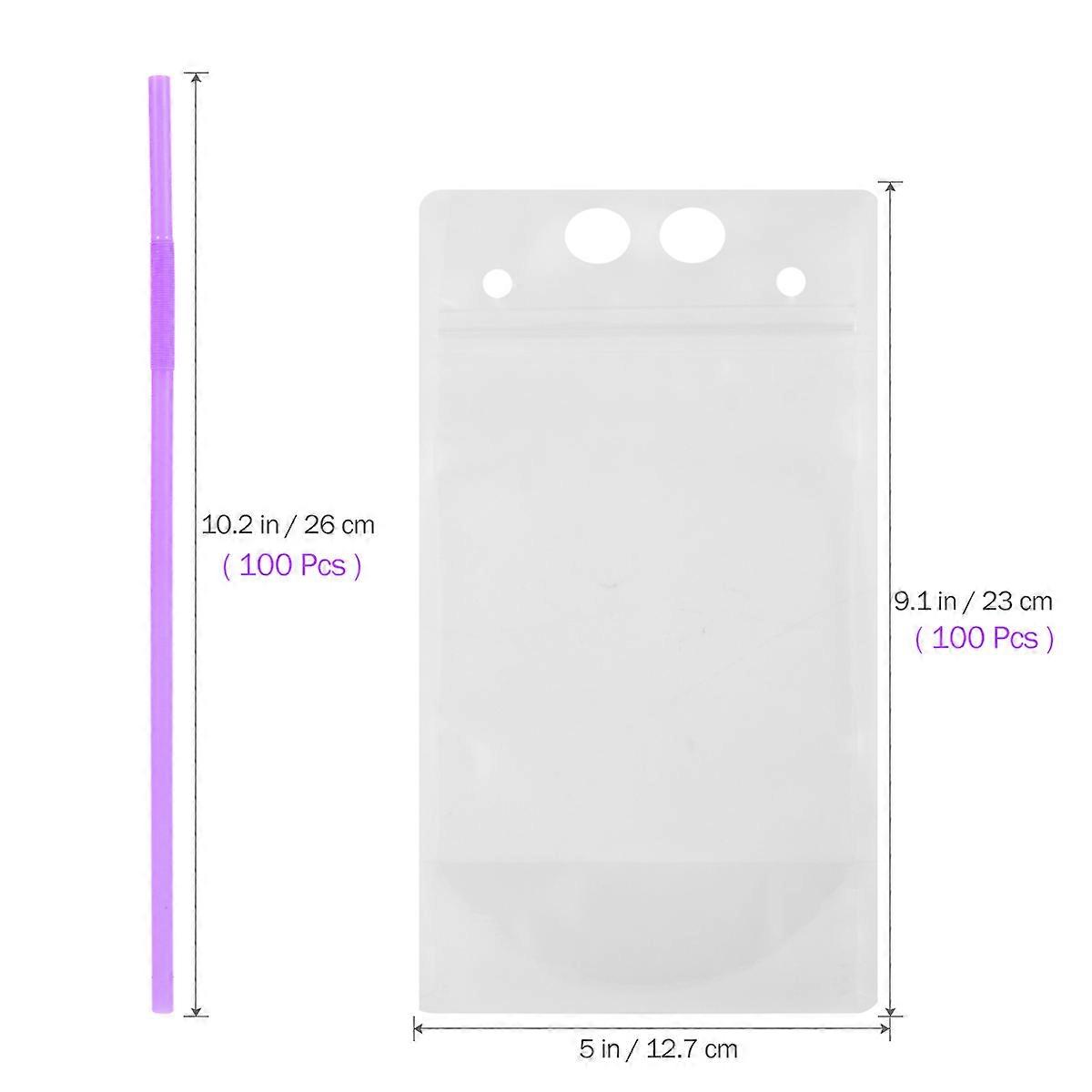 Reusable Drinking Pouches with Straws Made of Safe for Coffee Tea Smoothies Stand Up Assorted Color