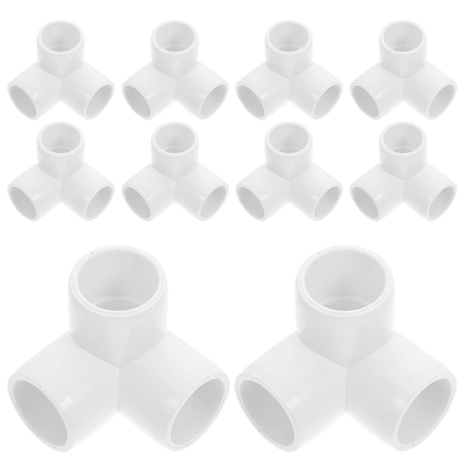 10Pcs PVC Pipe Connectors Y-Shaped For Indoor DIY Furniture Projects In White Ideal For Sturdy Structures