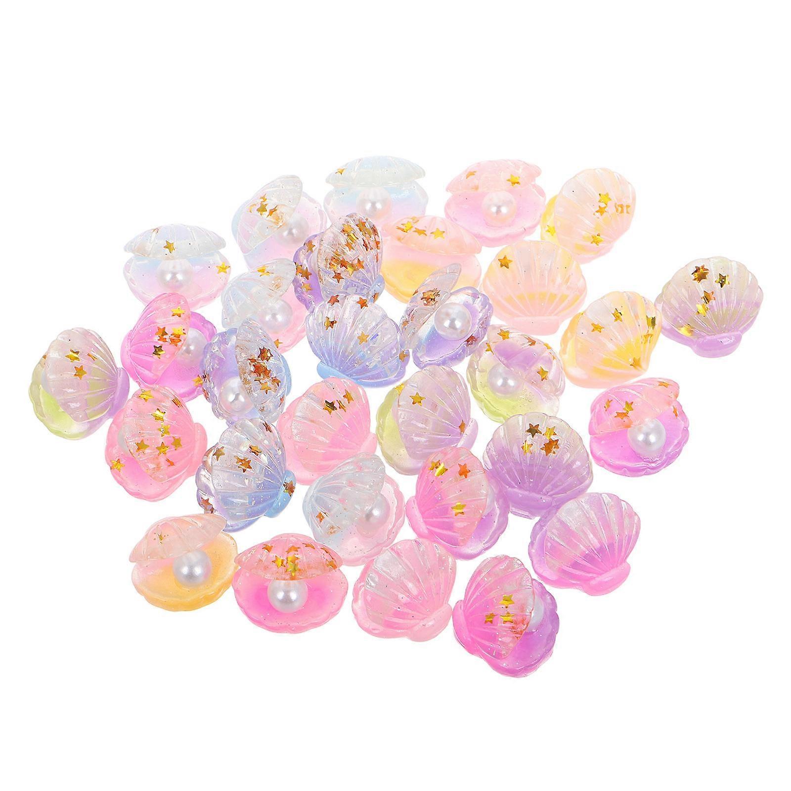Night Glow Shell Resin Charms for Decorating DIY Projects 30Pcs