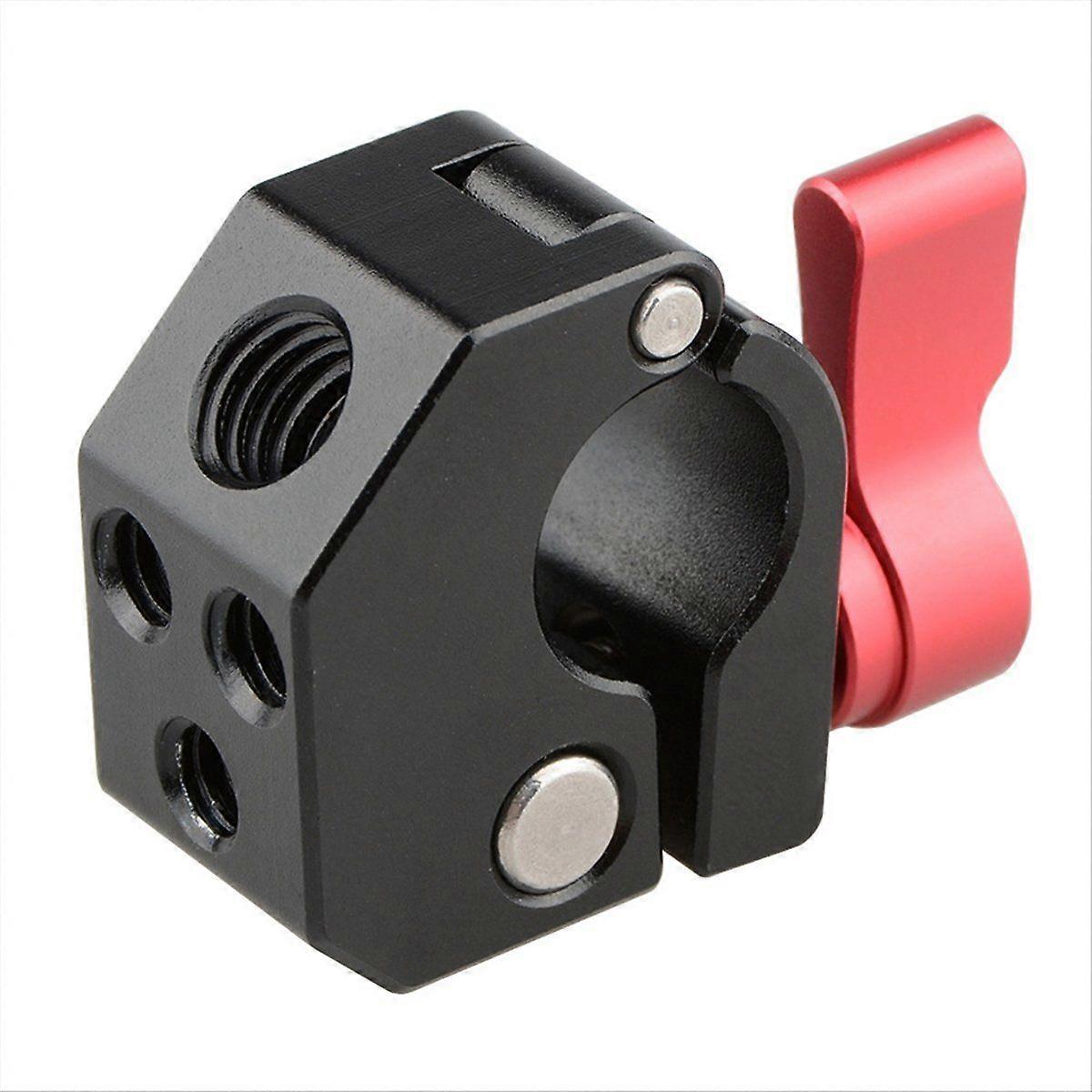 Adaptateur de pince à tige unique de 15 mm avec trou fileté 1/4 pouce-20 3/8 pouce-16 pour épaule de cage d’appareil photo reflex numérique