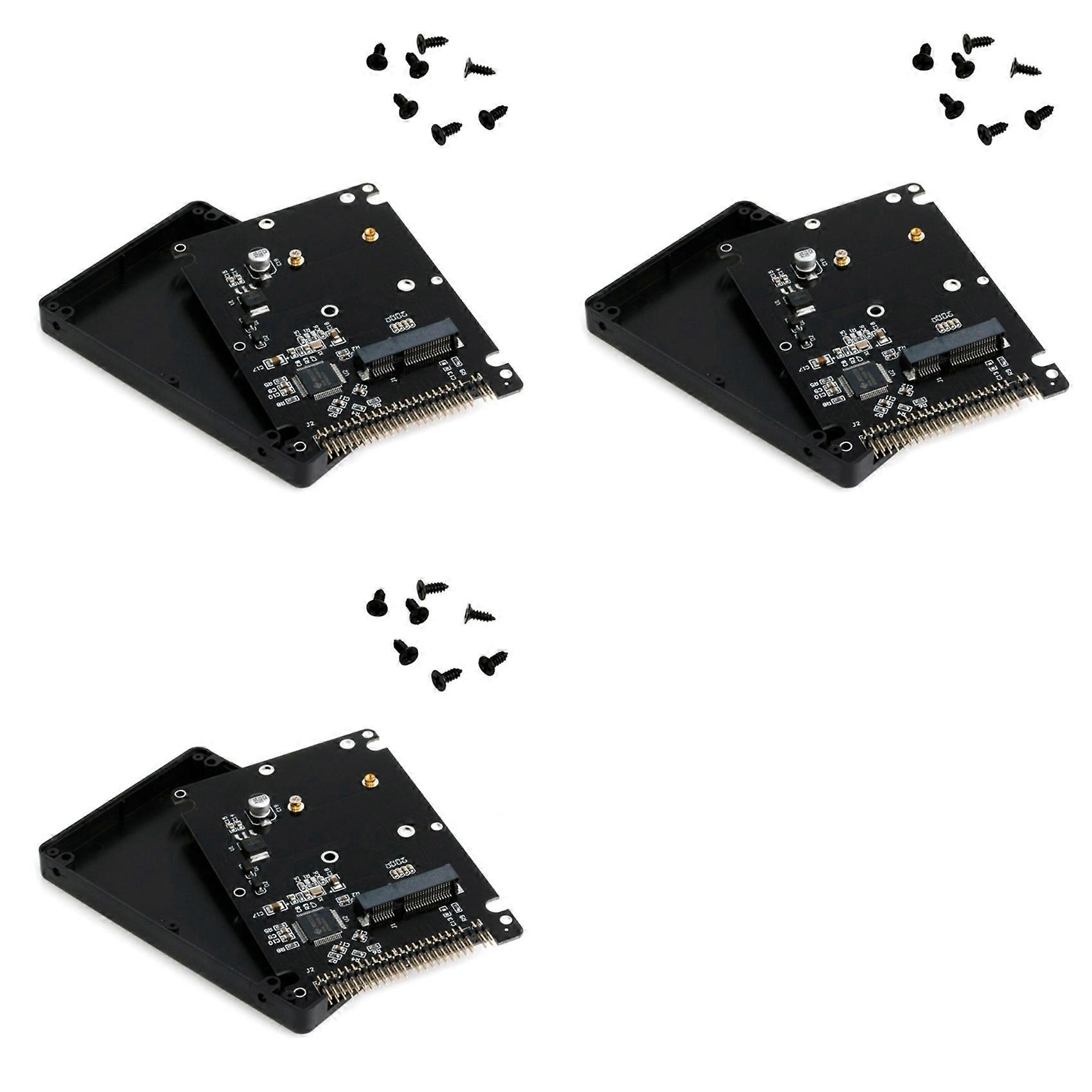 Adaptador 3X MSATA para HDD/SSD IDE de 2,5 polegadas e 44 pinos, com case.