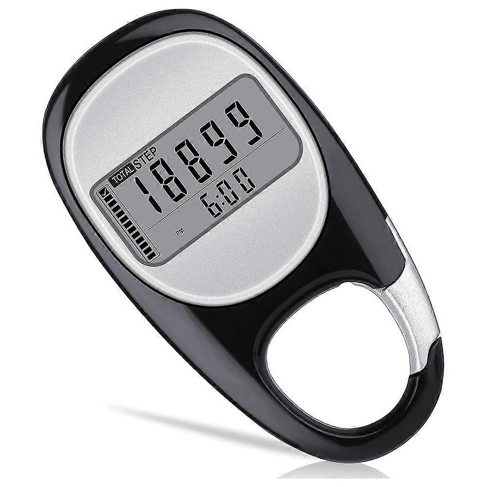3D Pedometer for Walking Steps and Miles, Portable Step Counter for Walking with Distance