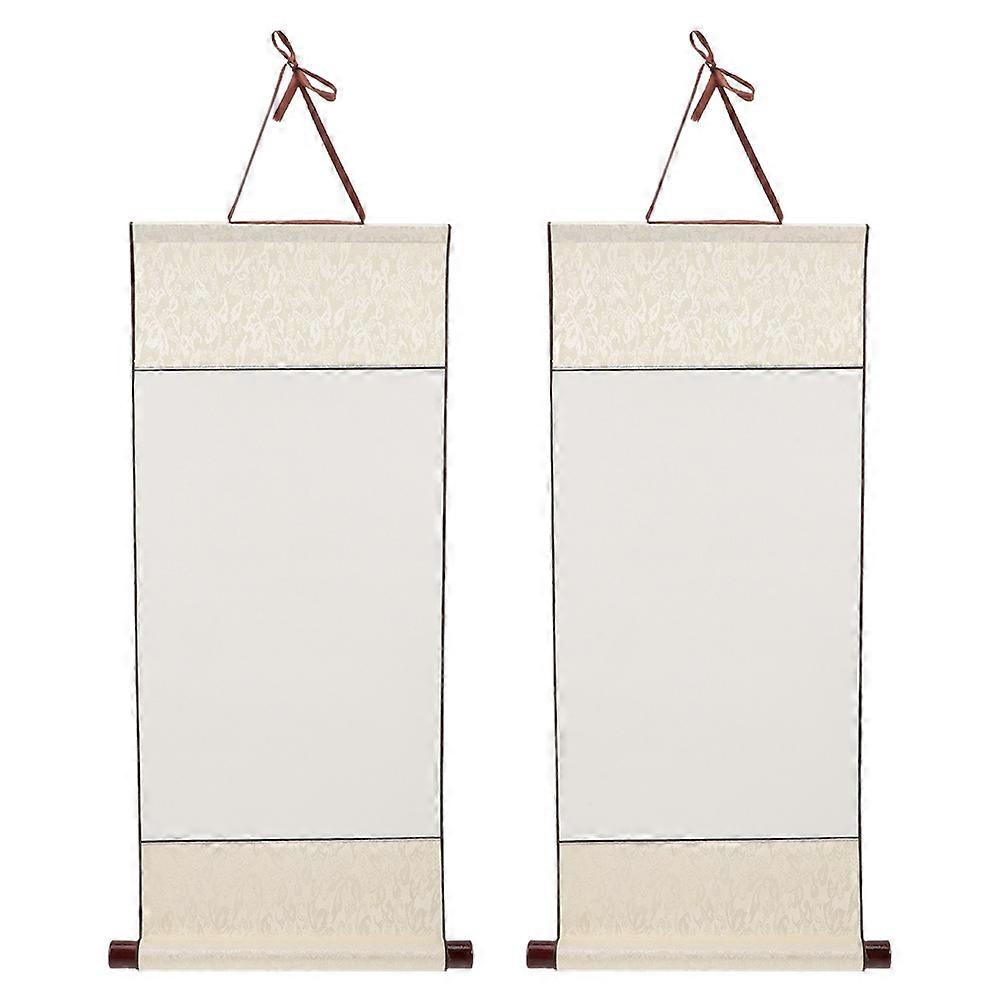 Multi-Function Blank Calligraphy Paper Scroll White 2Pcs for Painting Use