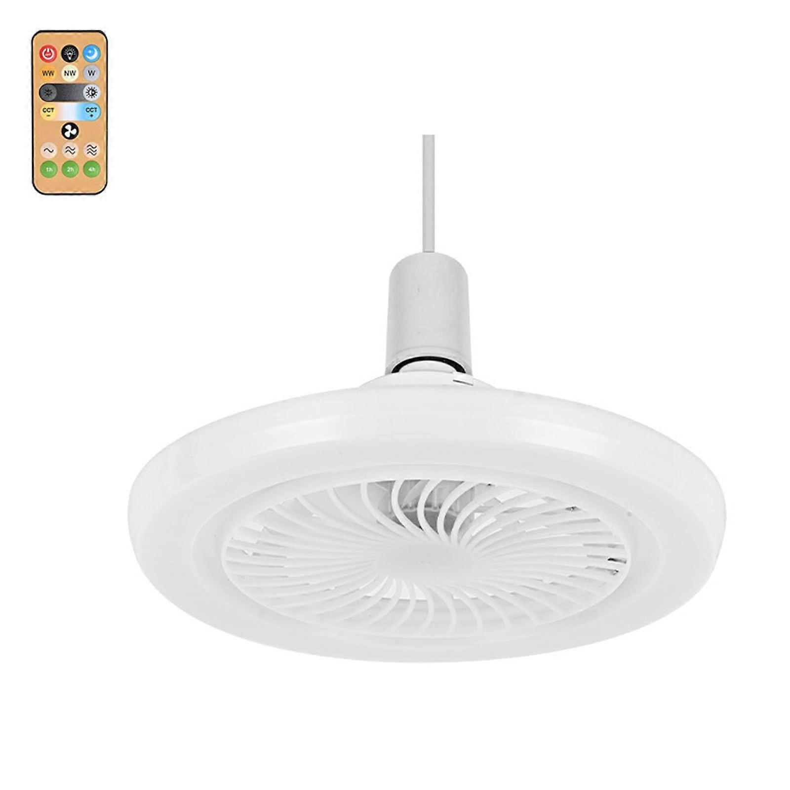 White Ceiling Fans with Lights 10Inch Socket Fan Light Remote Control LowProfile Ceiling Fan With Light for Bedroom