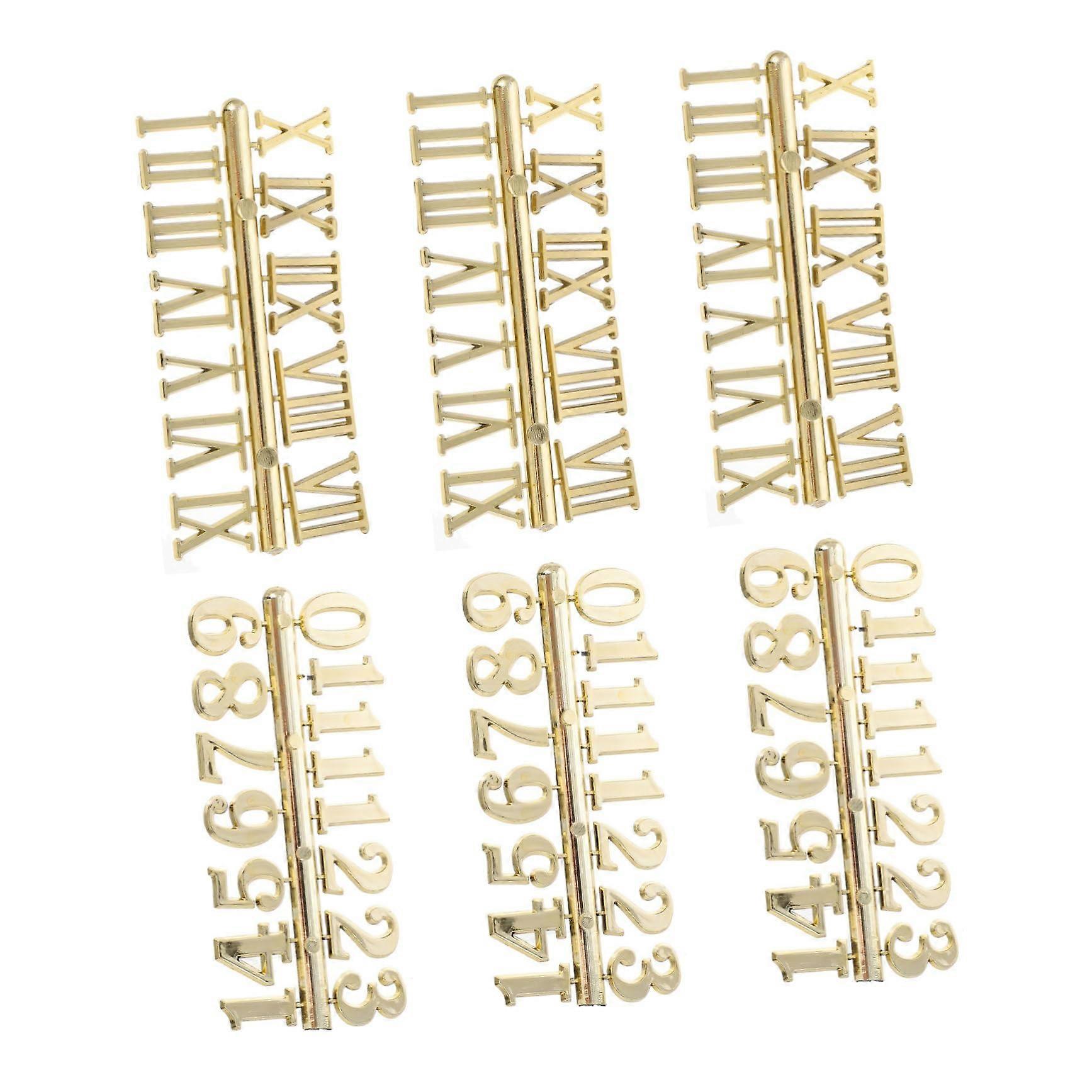 Clock Numerals Kit Gold Roman and Arabic Wall Clock Replacement Numbers for DIY  and Decor