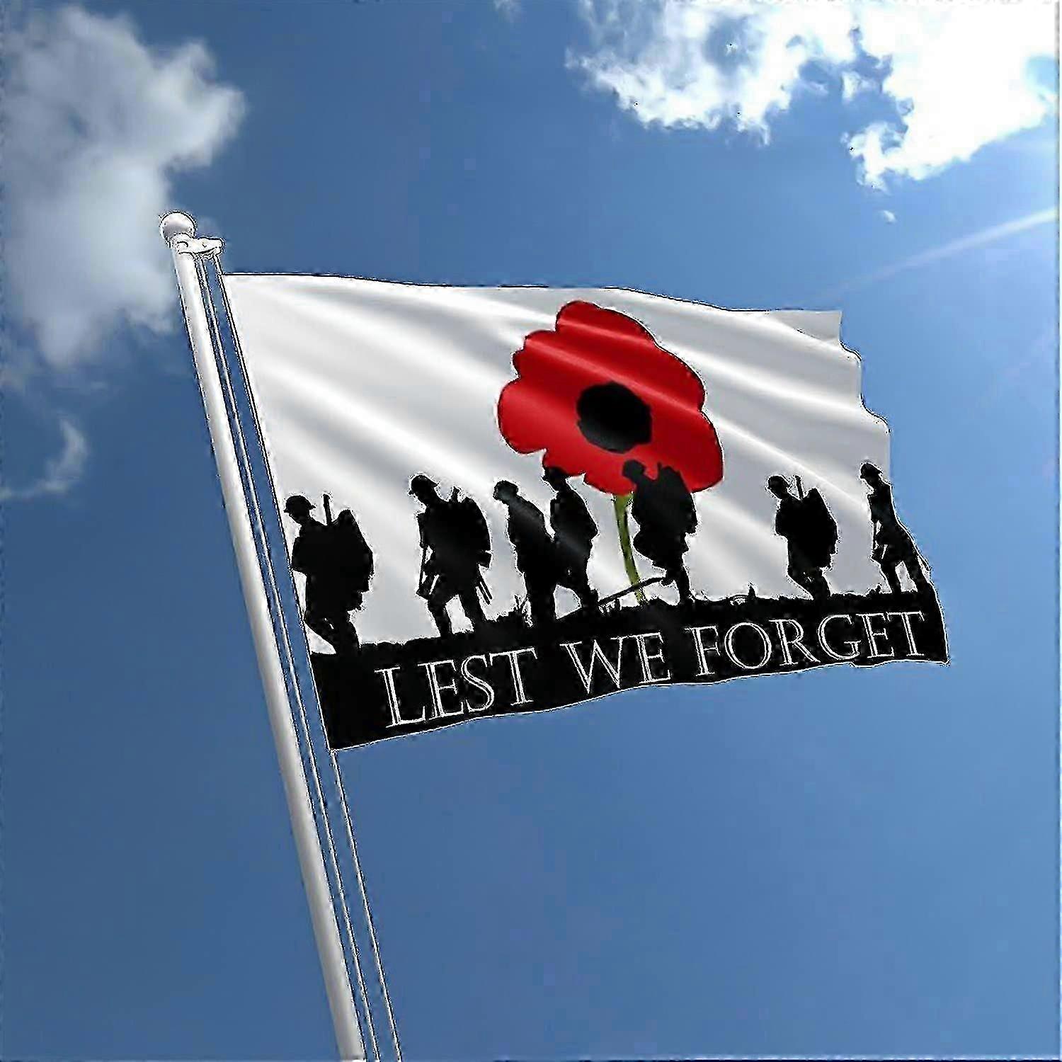 Commemorative Flag 3x5 ft, Lest We Forget Design with Durable Grommets