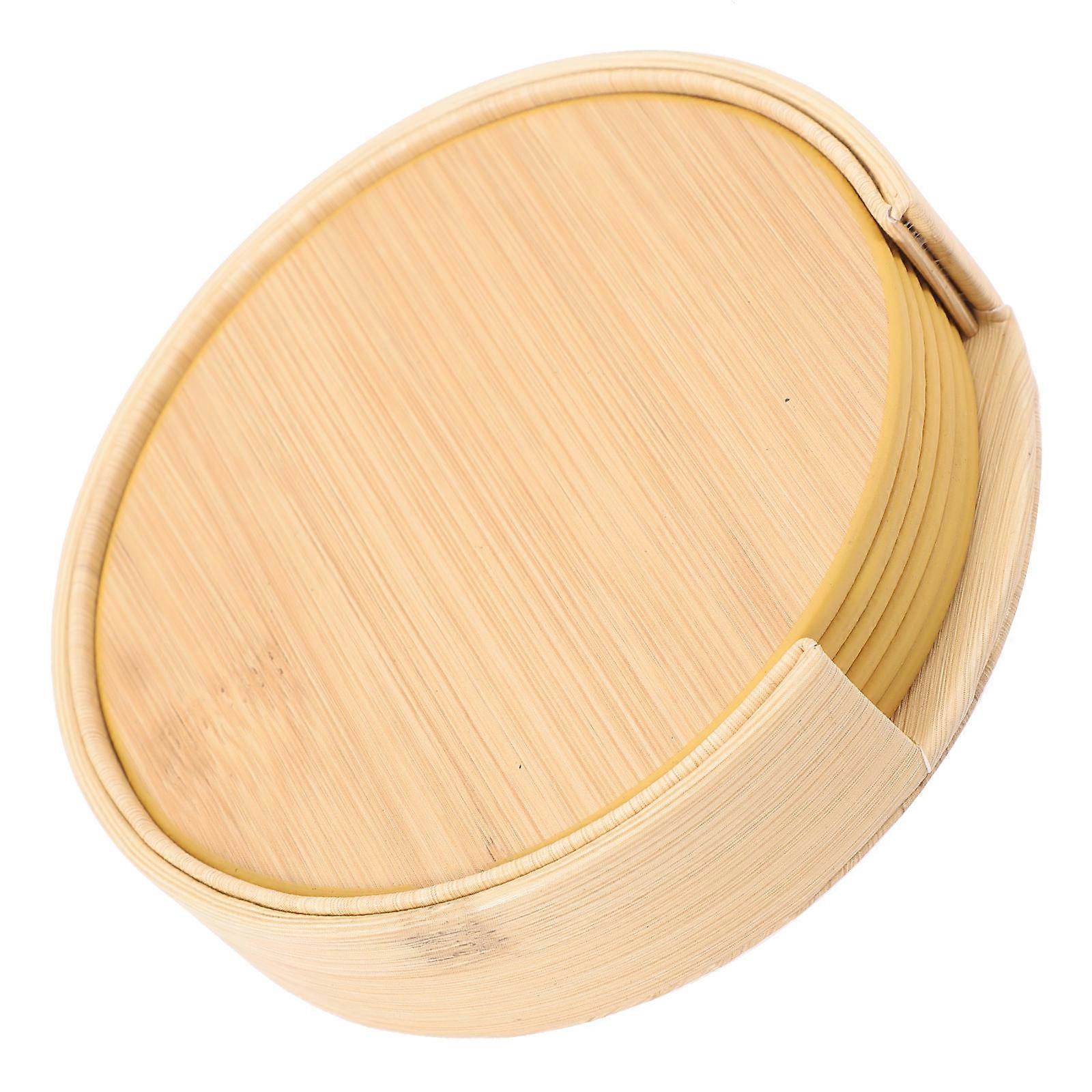 Round Coaster Heat Insulation for Drinks 1Set with Holder