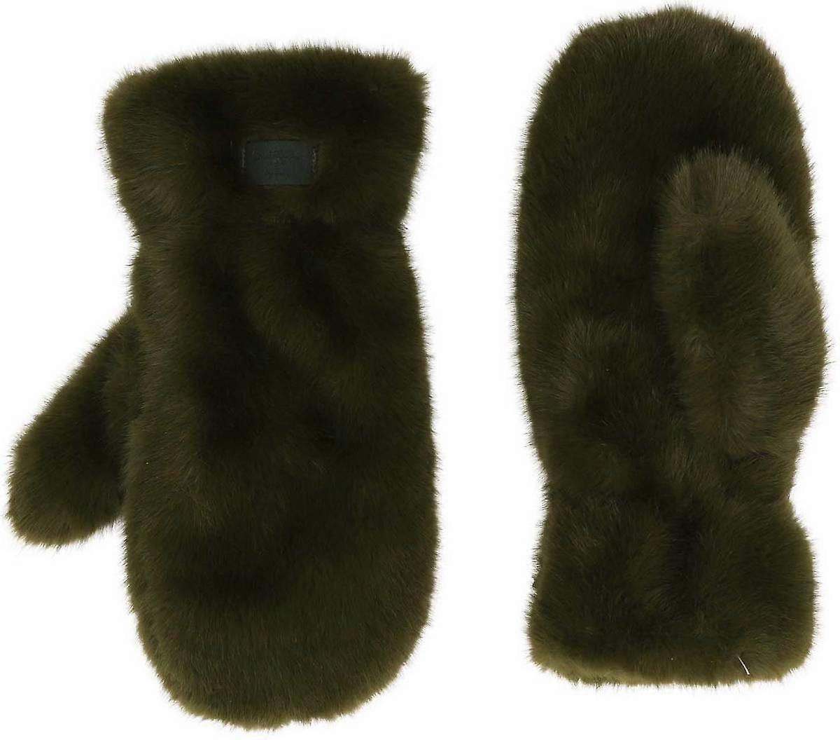 Zelly Constellation Faux Fur Mitts - Green