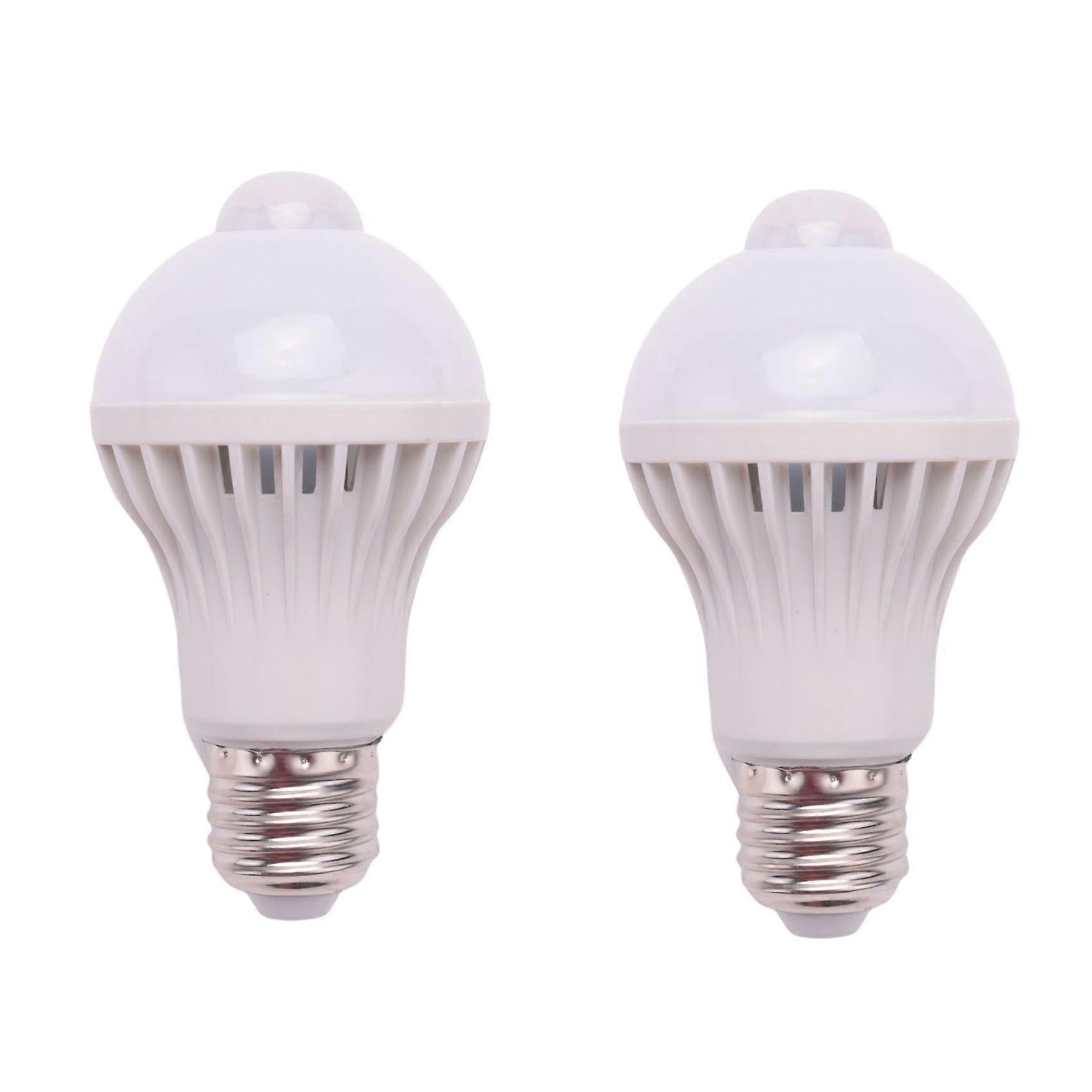 2X E27 Led Bulb Light Motion Sensor Light LED PIR Motion Sensor Lamp Globe Bulb Light Lamp, 5W