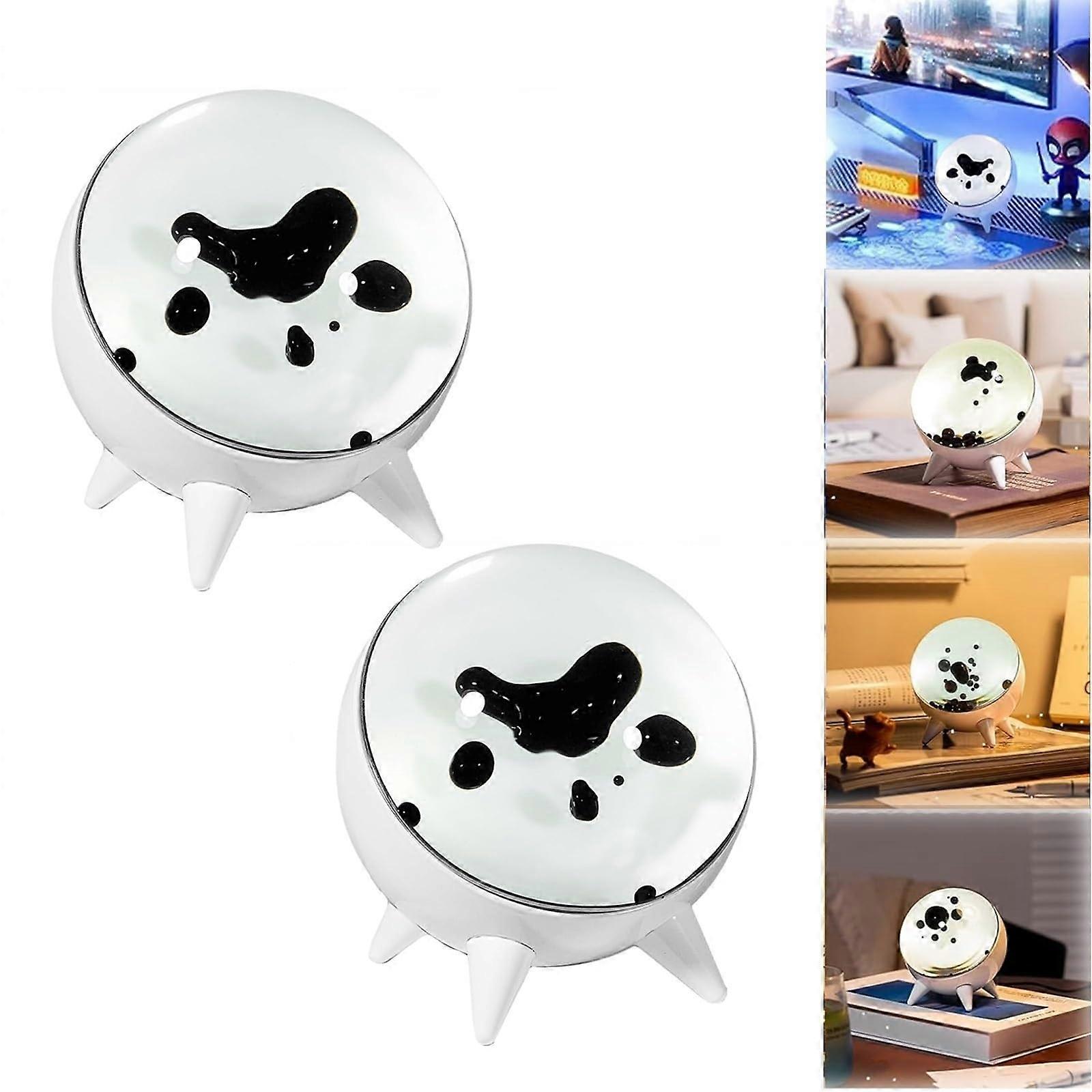 Magnetic Liquid Music Rhythm Light Ferrofluid Speaker Sound Visualizer 2 Pack White Home Office Decor