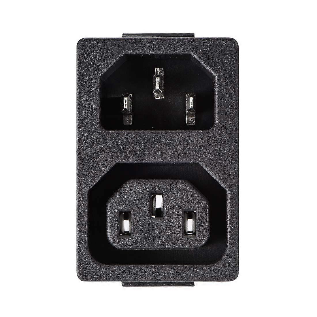 IEC C14 Power Inlet Panel Mount Plug Adapter 250V 10A 3Pin Straight Male Connector