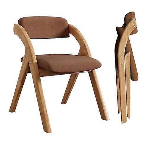 2 Pack Folding Wooden Chairs with Washable Linen Cushion, Ergonomic Backrest for Kitchen and Events