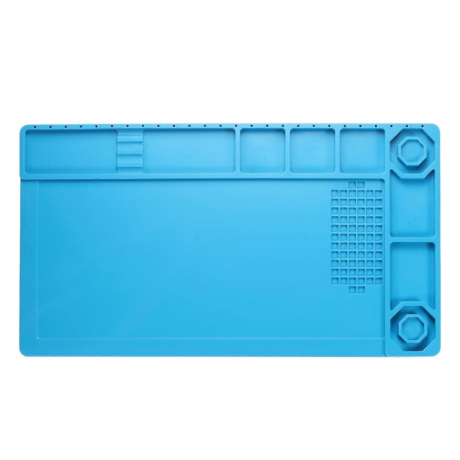 Silicone Soldering Mat 15'x8.3' Heat Resistant 932°F Magnetic Work Surface for Electronics , Blue