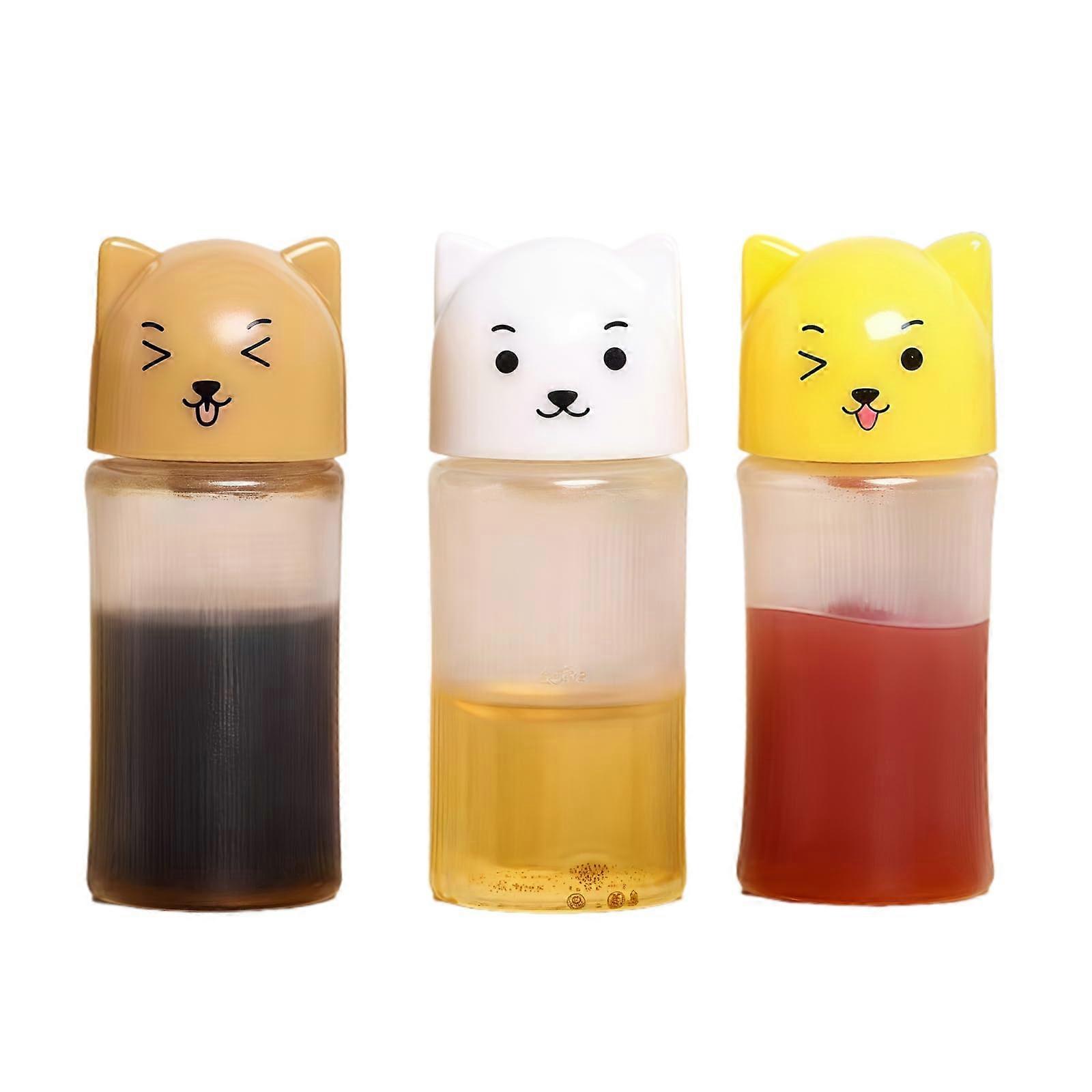 3Pcs Mini Squeeze Bottles for Ketchup and Sauces, Leak Proof Refillable Travel Condiment Containers