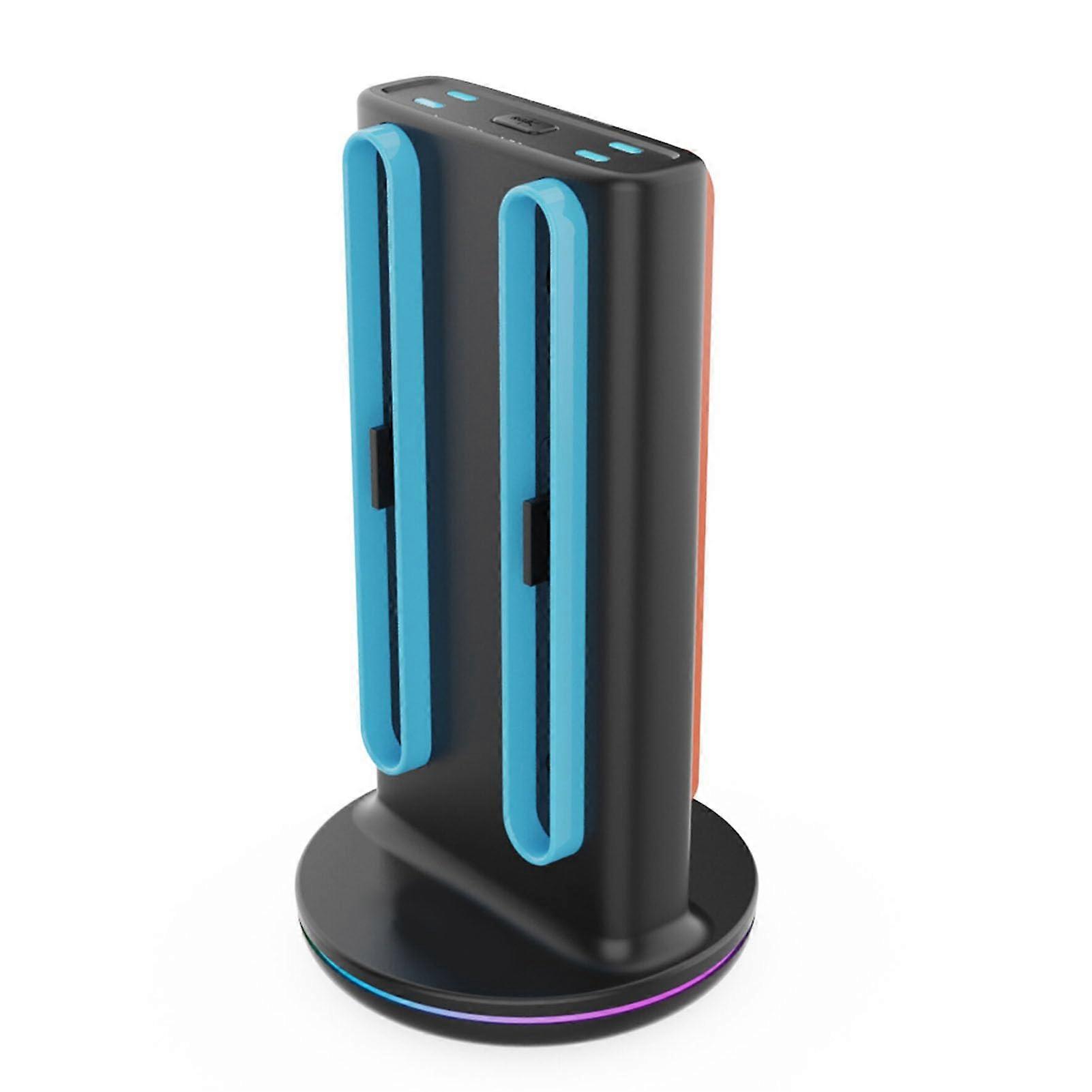 Controller Charging Dock with Magnetic Quick Docking, RGB Lighting, LED Indicator, Dual Charger