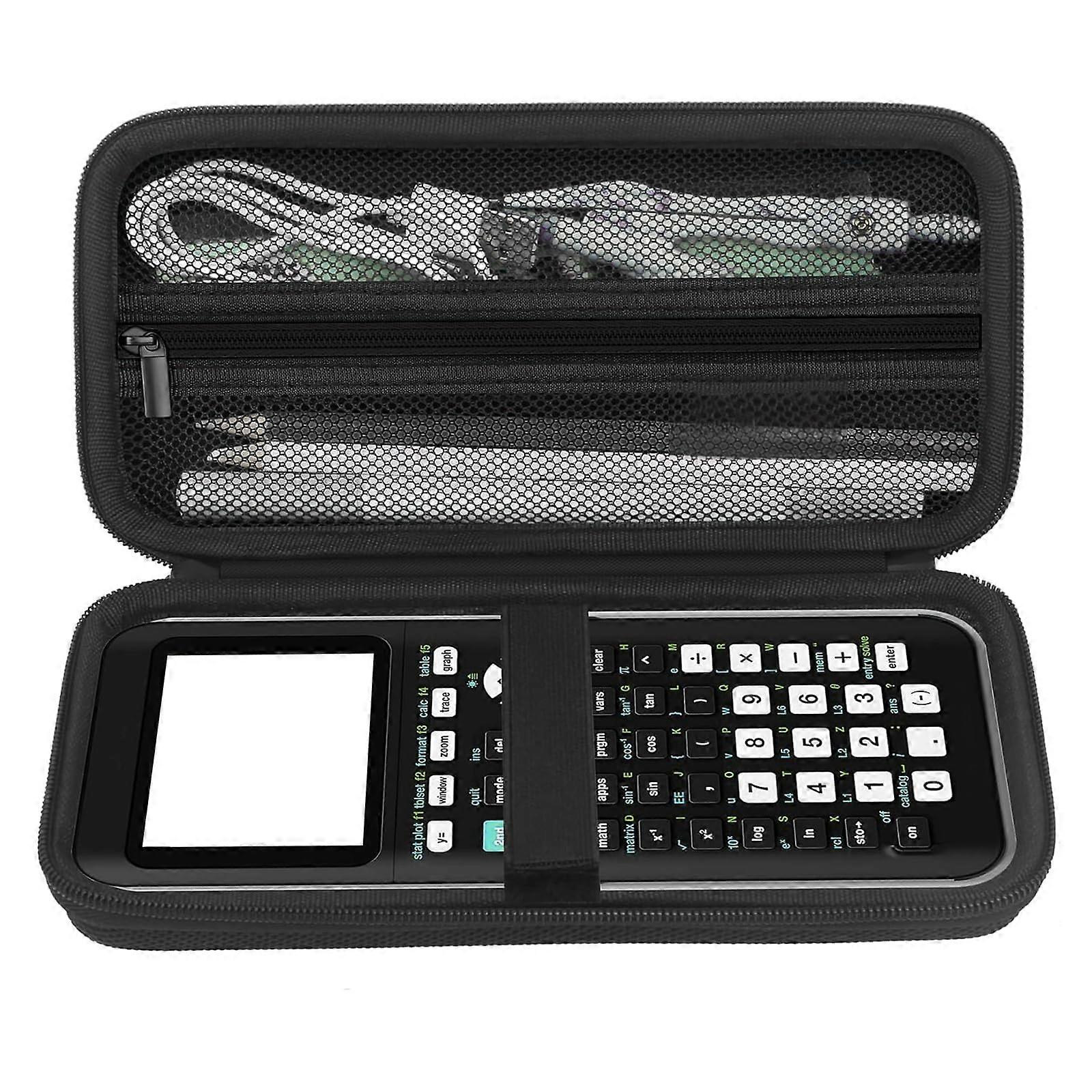 Graphing Calculator Case for TI84 Plus CE and TI83 Plus, Waterproof Hard Shell with Mesh Pocket