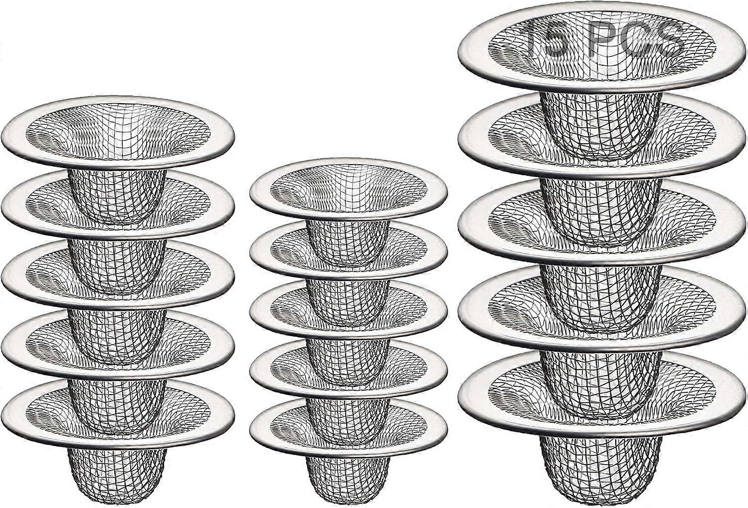 Small Drain Mesh Basket, 2.125''&2.75"&4.41'' Bathroom Sink Drain Strainer Screen Mesh Sink Strainer Hair Catcher Drain Filter Cover