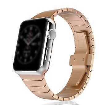 Para Apple Watch Series 8/7 41mm Pulseira de Relógio de Aço Inoxidável Substituição de Pulseira de Metal com Borboleta Bu