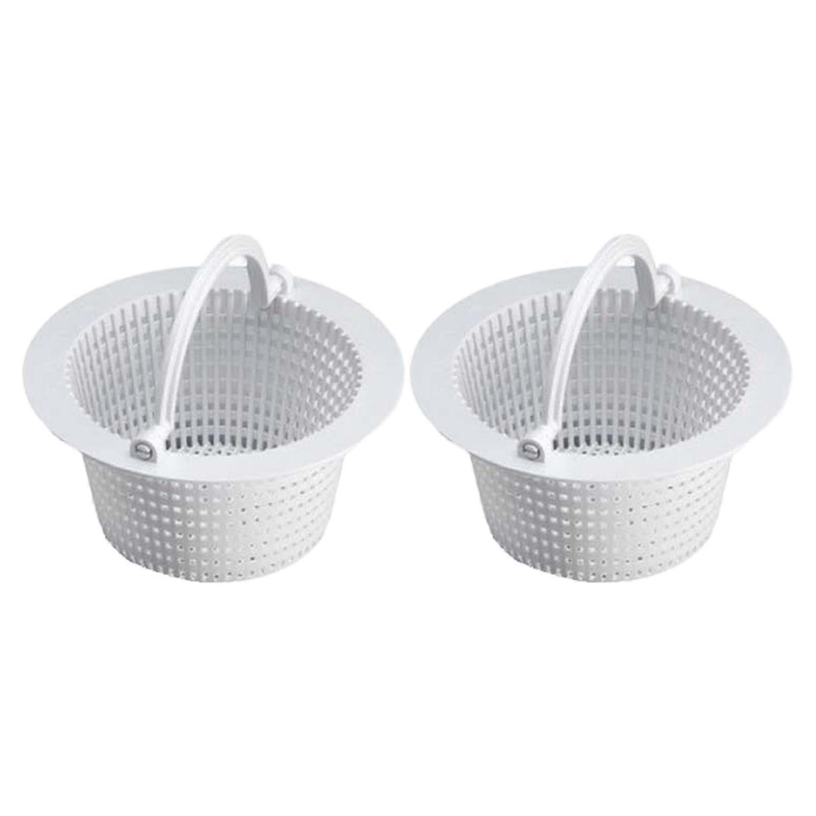 2 Pack Pool Skimmer Basket Replacement with Handle for Above Ground Pool Leaf and Debris Removal